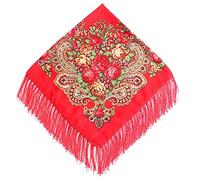 Pañuelo Mujer - Es Lady Folk-Custom Print Tassel Square Wrap Shawl Travel Scarve (G One Size)