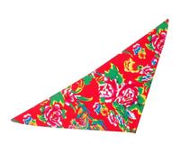 Pañuelo Multiusos Triangular de Tela Roja, Estilo Hip Hop y Callejero | Estampado Floral Brillante y Colorido, Uso Cómodo para Ciclismo, Senderismo, Fotos y Muñeca