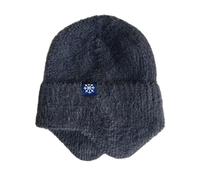 Pañuelo para el cuello para niño liso teñido colorido sombrero letra encanto personalizado gorro de punto para mujer gorro de piel, gris oscuro, Talla única