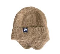 Pañuelo para el cuello para niño liso teñido colorido sombrero letra encanto personalizado gorro de punto para mujer gorro de piel, caqui, Talla única