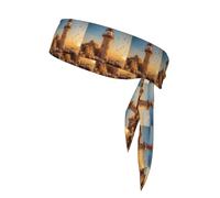 Pañuelo para la cabeza con estampado de faro y gaviota para hombres y mujeres, diadema deportiva que absorbe la humedad, correr, fútbol y pista y campo