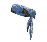 Pañuelo para la cabeza con estampado de montañas nevadas para hombres y mujeres, diadema deportiva que absorbe la humedad, correr, fútbol y pista y campo
