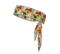 Pañuelo para la cabeza con la bandera de Santo Tomé y Príncipe Map04 para hombres y mujeres, diadema deportiva que absorbe la humedad, correr, fútbol y pista y campo