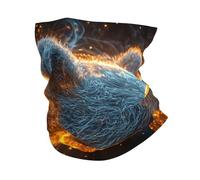 Pañuelo para la cabeza estampado de un oso con el cuello en fuego, diadema, toalla para hombres y mujeres, máscara deportiva multifuncional