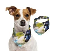 Pañuelo para mascotas The Leopard Next to The Lilac Flower, pañuelo para perro, para primavera y verano, de algodón suave, accesorios ajustables para niñas pequeñas, medianas y grandes, cachorros