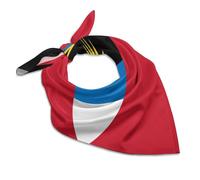 Pañuelo para Mujer,Antigua y Barbuda Bufanda de Moda, Cinta para el Asa del Bolso, Bufanda de Mano con Diseño Mixto, Pañuelo Fino y Largo el Cuello o Bolsos,46CM×46CM,Rojo