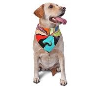 Pañuelo para perro, arte abstracto, cara en un disco, bufanda para mascotas con estampado completo, bandana transpirable ajustable para perros pequeños, medianos y grandes, accesorio de disfraz del
