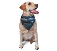 Pañuelo para perro, bufanda para mascotas con estampado completo de tiburón feroz, bandana transpirable ajustable para perros pequeños, medianos y grandes, accesorio de disfraz del Día de la