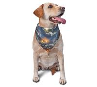 Pañuelo para perro, bufanda para mascotas con estampado completo del infierno y el cielo, bandana ajustable y transpirable para perros pequeños, medianos y grandes, accesorio de disfraz del Día de la