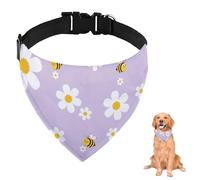 Pañuelo para perro con diseño de abejas moradas con correa ajustable, anillo en D, pañuelo para perro, baberos triangulares, bufandas para gatos, accesorios para cachorros, perros, gatos, decoración