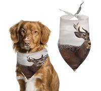 Pañuelo para perro con diseño de ciervos y animales salvajes, bufanda triangular suave personalizada para mascotas, lavable y ajustable, bufanda ligera para mascotas, bandana transpirable para