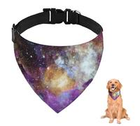 Pañuelo para perro con diseño de nebulosa cósmica y oro morado con correa ajustable, anillo en D, bufanda para perro, baberos triangulares, bufandas para gatos, ropa y accesorios para perros
