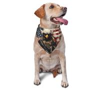 Pañuelo para Perro con Estampado de águila Calva y Soldado, Ajustable, Triangular, para Mascotas, Gatos, Lavable, para Cachorros, para cumpleaños, Fiestas navideñas