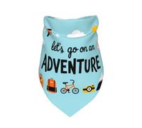Pañuelo para Perro con Estampado Vamos a una Aventura, Paquete de 1, Bufanda Triangular Premium, Lavable, Accesorio de cumpleaños para Mascotas, para Perros Grandes neutros