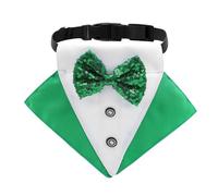 Pañuelo para perro del Día de Patricio, bufandas para mascotas, babero triangular verde con lazos, cuello de corbata, bufandas para mascotas