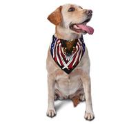 Pañuelo para perro, diseño de águila patriótica de la bandera de Estados Unidos, bufanda ajustable y transpirable para perros pequeños, medianos y grandes, accesorio de disfraz del Día de la
