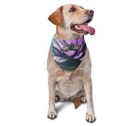 Pañuelo para perro, flores de loto, ruinas urbanas, bufanda para mascotas con estampado completo, bandana transpirable ajustable para perros pequeños, medianos y grandes, accesorio de disfraz del Día