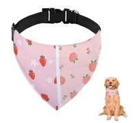 Pañuelo para perro rojo fresa rosa melocotón con correa ajustable, anillo en D, bufanda para perro, baberos triangulares, accesorios para cachorros, perros, gatos, decoración lavable a máquina