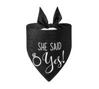 Pañuelo para perro She Said Yes, 1 bandana de boda para perro, color negro, bufanda triangular para mascotas, propuesta, compromiso, boda, anuncio, accesorios para perros, gatos, regalos para perros