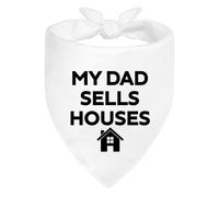 Pañuelo para Perros Y Gatos 30X70Cm Mi Papá Vende Casas Blancas Pañuelo Triangular Mascotas Algodón Triángulo Baberos Bufandas para Gatos Perros Grandes Medianos Pequeños