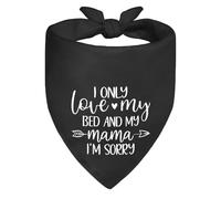 Pañuelo para Perros Y Gatos 30X70Cm Solo Amo Mi Cama Y A Mi Mamá. Lo Siento, Black. Pañuelo Triangular Mascotas Personalizada Bufanda De Mascota Bandana Collar para Gatos Perros