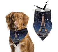 Pañuelo personalizado para perros de la Torre Eiffel de París, lavable, lindo y suave, pañuelo para mascotas, pañuelo triangular ajustable para perros pequeños, medianos y grandes, cachorros, gatos y