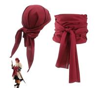Pañuelo pirata para mujer, banda de tela roja pirata, rojo y negro, disfraz de pirata, accesorios para hombre, bandana, accesorios para hombre, diadema pirata, traje de carnaval para mujeres y niños