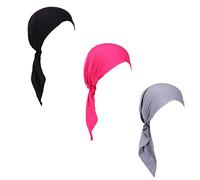 Pañuelo preatado para la Cabeza, para quimioterapia, Gorro para Mujer, Paquete de 3, Juego 6, Estilo Largo, Talla única