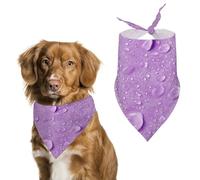 Pañuelo triangular ajustable para perro con gotas de agua en morado claro para gatos y perros