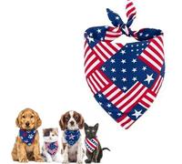 Pañuelo triangular con bandera americana, pañuelo para el cuello de perro, pañuelo unisex con patrón de bandera de Estados Unidos, accesorios patrióticos para niños y niñas, baberos ligeros y