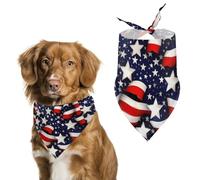Pañuelo triangular lavable y ajustable con diseño de bandera americana, diseño de estrellas y rayas, transpirable, para mascotas pequeñas, medianas y grandes, bonito accesorio de moda para mascotas