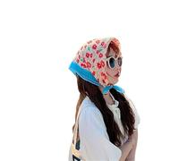 Pañuelo triangular para el cabello Pañuelo triangular for el pelo, diadema de protección solar a la moda con estampado flores para peinar y decorar el cabello(Color 05)