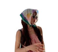 Pañuelo triangular para el cabello Pañuelo triangular for el pelo, diadema de protección solar a la moda con estampado flores para peinar y decorar el cabello(Color 03)