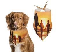 Pañuelo triangular para perro con texto en inglés "Family Walking Together", lavable, de poliéster, lindo pañuelo para mascotas para perros medianos y grandes, cachorros y gatos