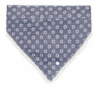 Pañuelo triangular para perros azul con flores, cierre de velcro