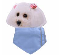 Pañuelo triangular para perros celeste con rayas reflectantes, talla XS