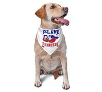 Pañuelo Triangular para Perros con la Bandera de Haití y la Flor de Hibisco de la Princesa de la Isla, Bufanda para Gatos, Babero Ajustable para Mascotas, 11.8 x 27.5 Pulgadas.
