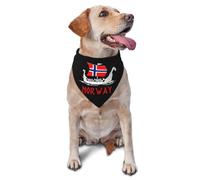 Pañuelo Triangular para Perros con la Bandera de Noruega y Barco Vikingo, para Gatos y Perros, Ajustable, Accesorio Decorativo para el Cuello de Mascotas, Lavable y Duradero.