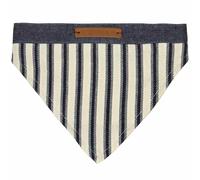 Pañuelo triangular para perros con rayas azules, cierre de clic