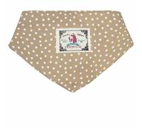 Pañuelo triangular para perros marrón con estrellas, cierre de velcro