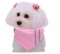 Pañuelo triangular para perros rosa con rayas reflectantes, talla XS