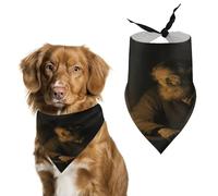 Pañuelo triangular reutilizable para mascotas con texto en inglés "An Old Man by Candlelight", bandana para perro, tela de poliéster, bandana para mascotas pequeñas, medianas y grandes, 27.6 x 11.8