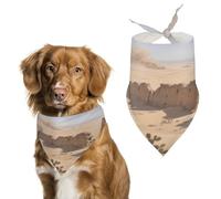 Pañuelo triangular reutilizable para mascotas, diseño de ruinas del desierto, tela de poliéster, bandana para mascotas para perros pequeños, medianos y grandes, gatos y otras mascotas, 27.6 x 11.8
