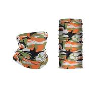Pañuelos Cabeza Elástica Piezas Multifunción Bufanda Bandana Resistente al Viento Transpirable Protección UV Tubular Pañuelo para El Cuello para Ciclismo Senderismo (Naranja militar)