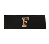 Pañuelos Cabeza Mujer Diademas de punto a rayas con letras estampadas, suaves y casuales, de algodón acanalado, accesorios for el cabello for mujer(Black F)