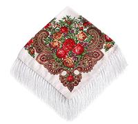 Pañuelos Cuello Mujer Elegantes - Es Lady Folk-Custom Print Tassel Square Wrap Shawl Travel Scarve (A One Size)