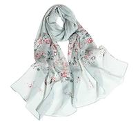 PañUelos Cuello Mujer Suave, Elegante Chal Largo para Mujer con Estampado De Rosas Bufanda De Seda Simulada para Abrigo Y Complemento De Moda