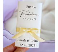 Pañuelos de boda personalizados con lazo para las lágrimas de alegría, color azul marino