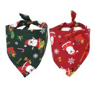 PañUelos De Navidad para Perros 2 Piezas Conjunto Triangulares PañUelo Baberos Lavables Accesorios Disfraces NavideñOs Gatos Padre Papá Noel Toalla Ajustable con Estampado Y Saliva
