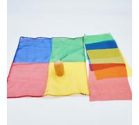 Pañuelos de seda Blendo con punta de pulgar para trucos mágicos, cuatro sedas unidas en una seda grande con pulgares falsos, ilusiones mágicas, accesorios de mentalismo